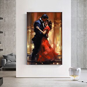 Ev Dekoru Kanvası, Büyük Kanvas, Dans Eden Çift Tablosu, Müzik Odası Sanatı, Çift Kanvas Dekoru