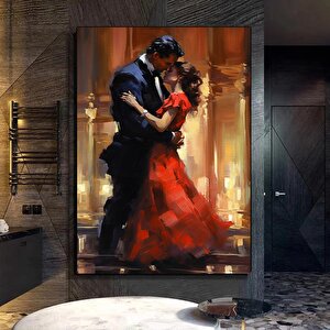 Ev Dekoru Kanvası, Büyük Kanvas, Dans Eden Çift Tablosu, Müzik Odası Sanatı, Çift Kanvas Dekoru