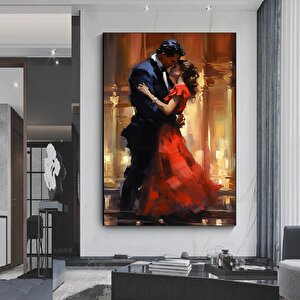 Ev Dekoru Kanvası, Büyük Kanvas, Dans Eden Çift Tablosu, Müzik Odası Sanatı, Çift Kanvas Dekoru 40x60 cm