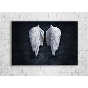 Banksy Melek Kanvas Sanatı, Beyaz Kanatlı Melek, Graffiti Tarzı Moda Duvar Sanatı 80x160 cm