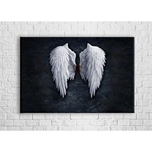 Banksy Melek Kanvas Sanatı, Beyaz Kanatlı Melek, Graffiti Tarzı Moda Duvar Sanatı 60x90 cm