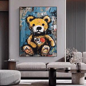 Teddy Ayı Duvar Sanatı; Graffiti Stil; Sokak Sanatı 20x30 cm
