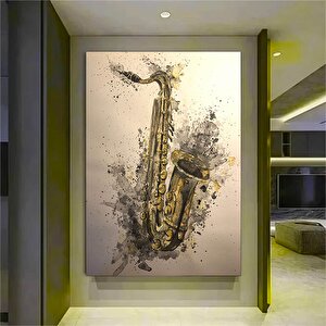 Saksafon Kanvas Baskı – Müzik Temalı Duvar Sanatı – Ev Dekoru 30x40 cm