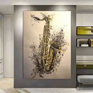 Saksafon Kanvas Baskı – Müzik Temalı Duvar Sanatı – Ev Dekoru 30x40 cm