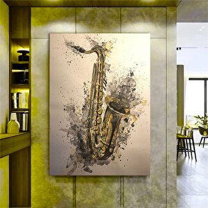 Saksafon Kanvas Baskı – Müzik Temalı Duvar Sanatı – Ev Dekoru 30x40 cm