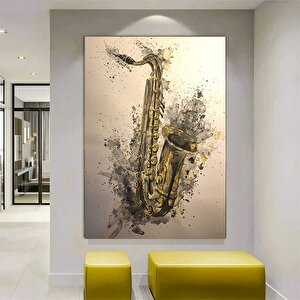 Saksafon Kanvas Baskı – Müzik Temalı Duvar Sanatı – Ev Dekoru