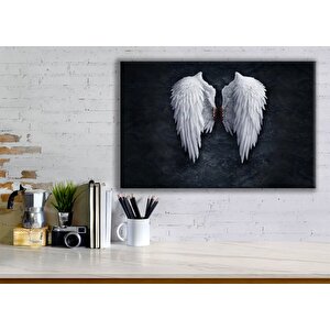 Banksy Melek Kanvas Sanatı, Beyaz Kanatlı Melek, Graffiti Tarzı Moda Duvar Sanatı 100x150 cm