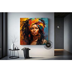 Oturma Odası İçin Afrika-amerikan Duvar Sanatı; Siyah Kadın Tablosu