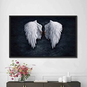 Banksy Melek Kanvas Sanatı, Beyaz Kanatlı Melek, Graffiti Tarzı Moda Duvar Sanatı 120x180 cm