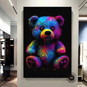 Ayıcık Kanvası, Ayıcık Graffiti Sanatı, Sevimli Ayı Temalı Duvar Dekoru