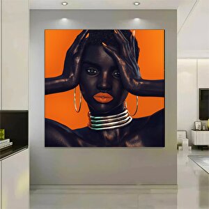 Afrikalı Kadın Kanvas Tablo, Kadın Portresi Afro, Moda Sanatı, Afro Kadın Tasarımı