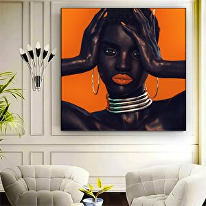 Afrikalı Kadın Kanvas Tablo, Kadın Portresi Afro, Moda Sanatı, Afro Kadın Tasarımı