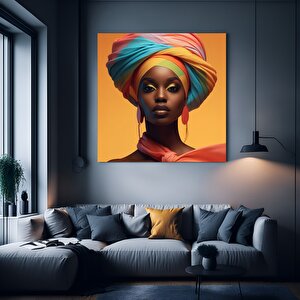 Renkli Afrikalı Kadın Kanvas Sanatı | Afrika-amerikan Sanatı | Modern Baskı