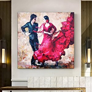 Kanvas Ev Dekoru – Büyük Kanvas; Dans Eden Çift; Tango Çift Kanvas 40x40 cm