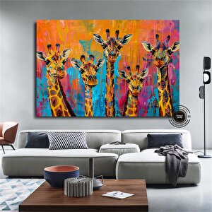 Graffiti Zürafa Kanvas Boyama; Soyut Kanvas Duvar Sanatı; Asmaya Hazır