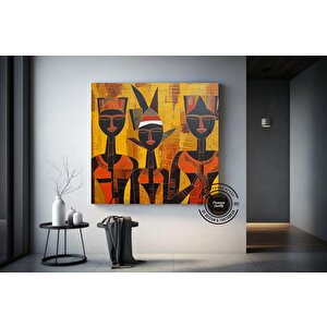 Afrika Duvar Sembolleri – Lüks Kültürel Kanvas Tablo