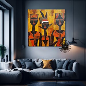 Afrika Duvar Sembolleri – Lüks Kültürel Kanvas Tablo