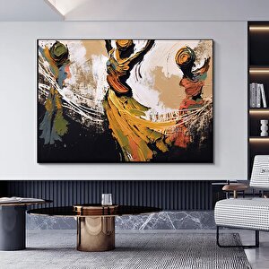 Soyut Sanat Tasarımı, Üç Dans Eden Kadın Soyut Tasarımı, Duvar Sanatı Dekoru 120x180 cm