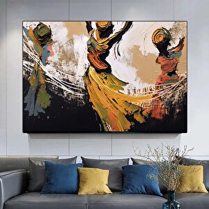 Soyut Sanat Tasarımı, Üç Dans Eden Kadın Soyut Tasarımı, Duvar Sanatı Dekoru 120x180 cm