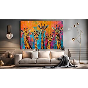 Graffiti Zürafa Kanvas Boyama; Soyut Kanvas Duvar Sanatı; Asmaya Hazır
