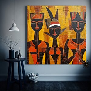 Afrika Duvar Sembolleri – Lüks Kültürel Kanvas Tablo