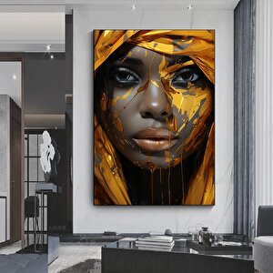 Modern Afrika Kadın Tablo Posteri, Oturma Odası İçin Ev Dekoru, Kanvas Üzerine Kadın Baskısı 100x150 cm