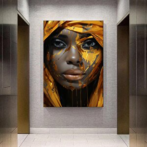 Modern Afrika Kadın Tablo Posteri, Oturma Odası İçin Ev Dekoru, Kanvas Üzerine Kadın Baskısı 100x150 cm