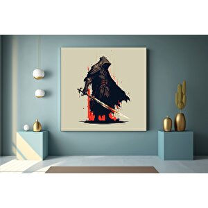 Samuray Dövüşü Kanvas Duvar Sanatı, Samuray Kanvas Baskısı, Samuray Tablosu, Modern Ev Dekoru
