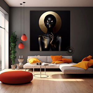 Altın Afrikalı Kadın Kanvas Sanatı – Afrika-amerikan Sanatı; Modern Baskı; Moda Dekoru