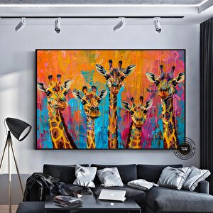 Graffiti Zürafa Kanvas Boyama; Soyut Kanvas Duvar Sanatı; Asmaya Hazır