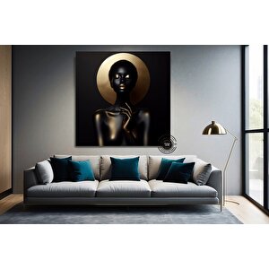 Altın Afrikalı Kadın Kanvas Sanatı – Afrika-amerikan Sanatı; Modern Baskı; Moda Dekoru