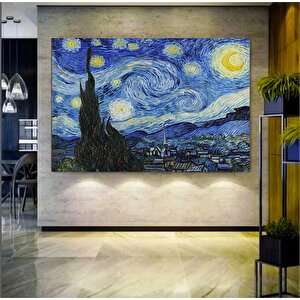 Van Gogh'ın Yıldızlı Gece Kanvas Baskısı; Yıldızlı Gece Sanat Reprodüksiyonu; Ev Hediyesi Kanvas Bas