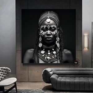 Afrikalı Kadın Portresi Kanvas; Afrika Kültürü Duvar Sanatı