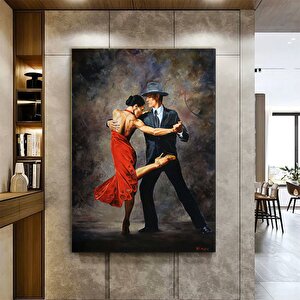 Kanvas Ev Dekoru; Dans Eden Çift Tablosu; Tango Kanvas