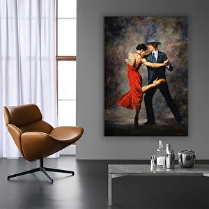 Kanvas Ev Dekoru; Dans Eden Çift Tablosu; Tango Kanvas