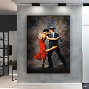 Kanvas Ev Dekoru; Dans Eden Çift Tablosu; Tango Kanvas 100x150 cm
