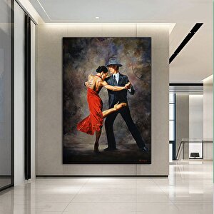 Kanvas Ev Dekoru; Dans Eden Çift Tablosu; Tango Kanvas 70x100 cm