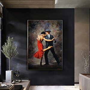 Kanvas Ev Dekoru; Dans Eden Çift Tablosu; Tango Kanvas 70x100 cm