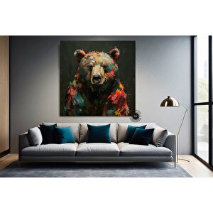 Renkli Ayı Kanvas Baskısı; Graffiti Ayı Duvar Sanatı; Ayı Severler Için Özel Hediye; Ev Dekoru; Renk