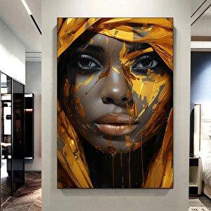 Modern Afrika Kadın Tablo Posteri, Oturma Odası İçin Ev Dekoru, Kanvas Üzerine Kadın Baskısı 70x100 cm