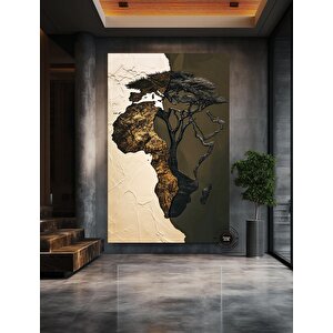 Afrika Haritası Duvar Sanatı, Afrika Haritası Tablosu, Kıta Haritası Dekoru