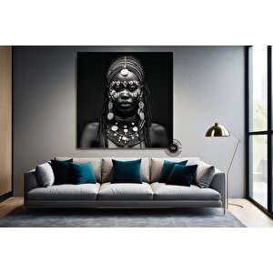 Afrikalı Kadın Portresi Kanvas; Afrika Kültürü Duvar Sanatı
