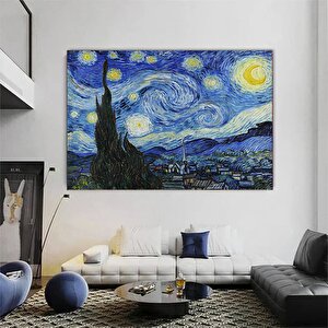 Van Gogh'ın Yıldızlı Gece Kanvas Baskısı; Yıldızlı Gece Sanat Reprodüksiyonu; Ev Hediyesi Kanvas Bas