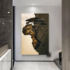 Afrika Haritası Duvar Sanatı, Afrika Haritası Tablosu, Kıta Haritası Dekoru