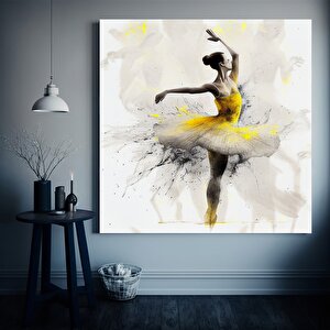 Altın Kadın Kanvas Tablosu – Soyut Kadın Baskısı, Moda Duvar Dekoru 60x60 cm