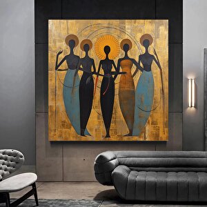 Afro-amerikan Kültür Duvar Sanatı, Afrika Kültürü Duvar Dekoru, Yerel Kadın Kanvas Sanatı 50x50 cm