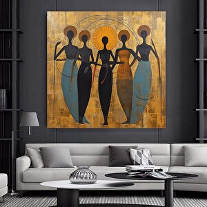 Afro-amerikan Kültür Duvar Sanatı, Afrika Kültürü Duvar Dekoru, Yerel Kadın Kanvas Sanatı 60x60 cm
