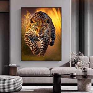 Leopar Kanvas Tablosu; Hayvan Duvar Dekoru; Kanvas Duvar Sanatı; Ev Hediyesi Dekor; Hayvan Ev Dekoru 70x100 cm
