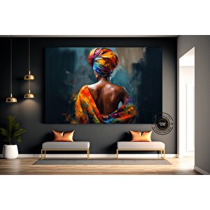 Renkli Afrikalı Kadın Kanvas Sanatı; Afrikalı Amerikalı Sanatı; Modern Sanat Baskısı; Moda Dekor; Af 40x60 cm