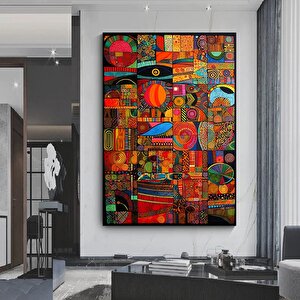 Afrika-amerikan Kültürü Duvar Sanatı, Sembollü Kanvas Baskı, Hediye İçin 100x200 cm